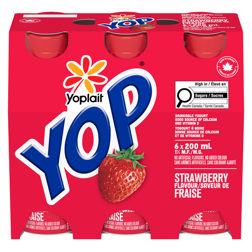 Yoplait Yop 1.5% Drinkable Yogurt Strawberry Banana